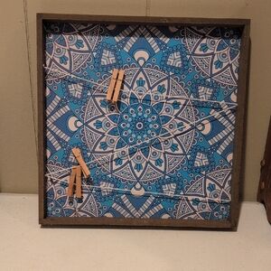 Blue Mandala Wall Art with Clips